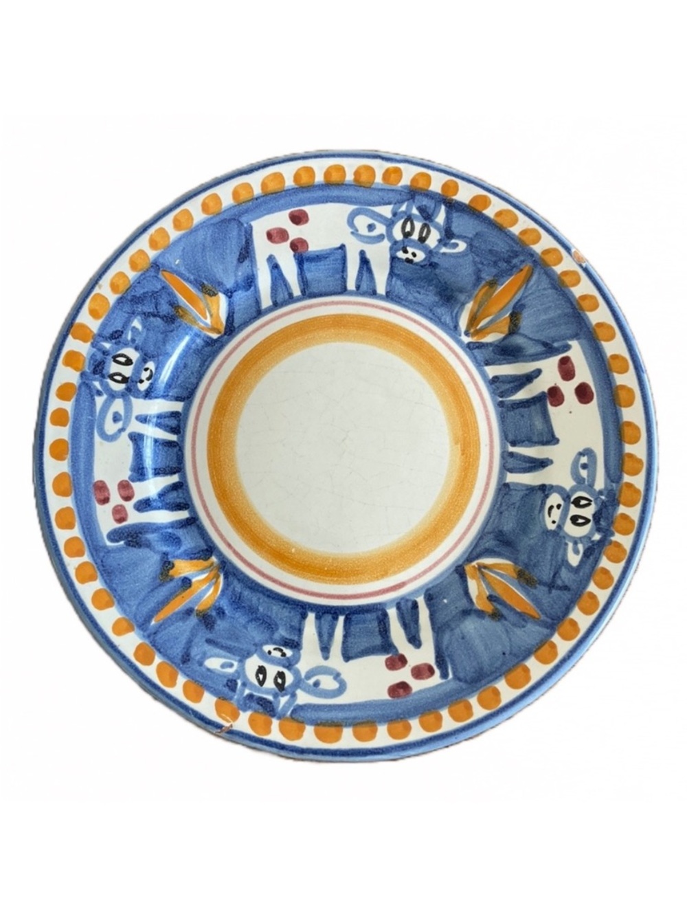 Pascal Ceramiche d'Arte Ravello Cow Salad Dessert Plate